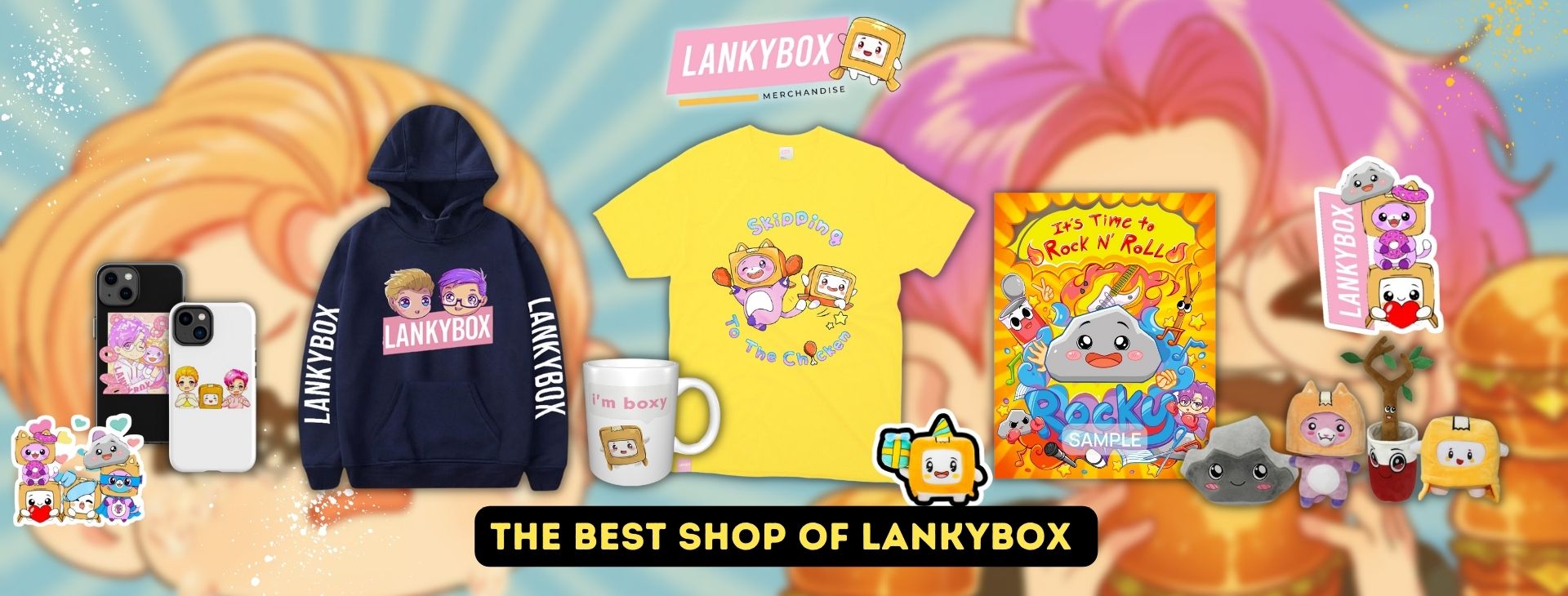 Lanky Box Merchandise Banner - Lankybox Merch